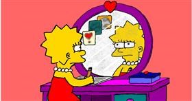 Drawing of Lisa Simpson by InessA