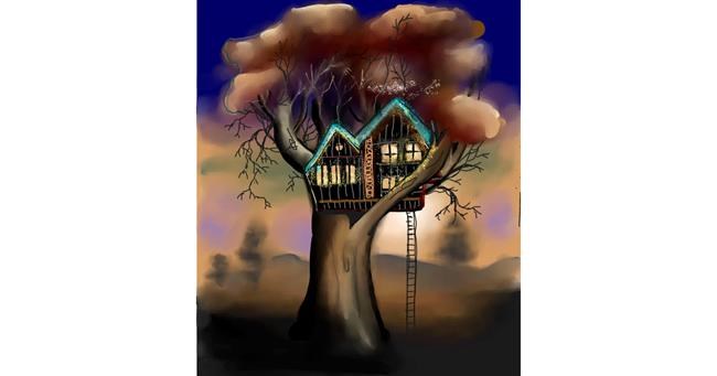 Drawing of Treehouse by Leah
