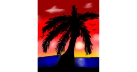 Drawing of Palm tree by W i l l o w