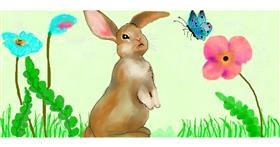 Drawing of Bunny by Debidolittle