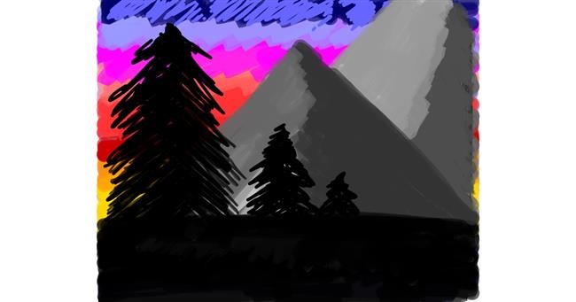 Drawing of Mountain by Ashley
