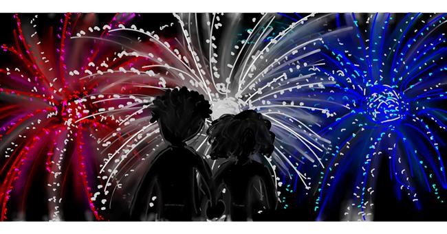 Drawing of Fireworks by Sunzee