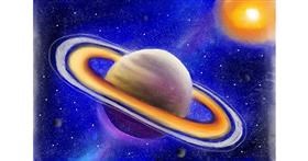 Saturn-Zeichnung von Jan