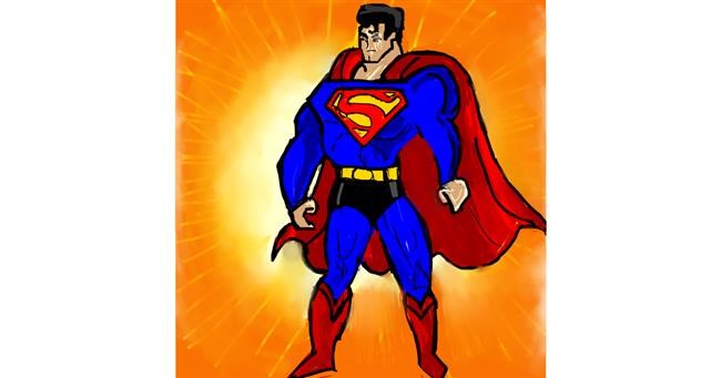 Drawing of Superman by KayXXXlee