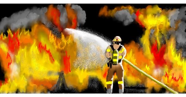Drawing of Firefighter by SAM AKA MARGARET 🙄