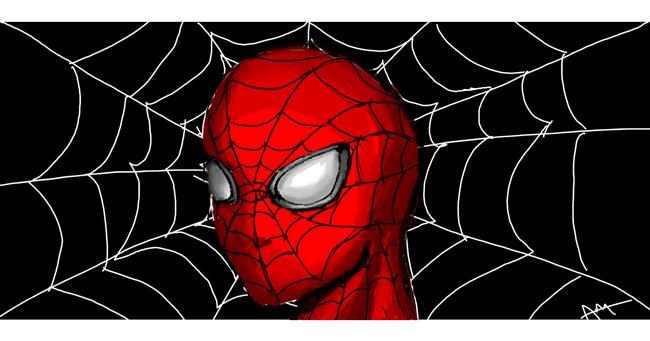 Drawing of Spiderman by Una persona