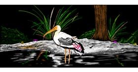 Drawing of Stork by Chaching