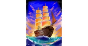 Drawing of Sailboat by Walter nonwhite