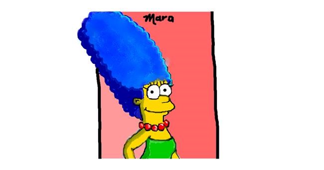 Drawing of Marge Simpson by DebbyLee