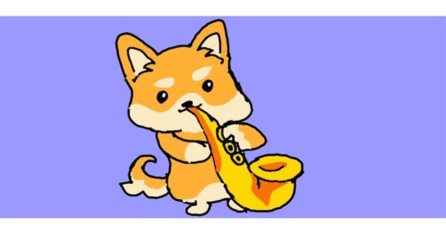 Saxophon-Zeichnung von Rain