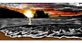 Drawing of Sunset by Chaching