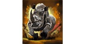 Drawing of Rhino by Loz