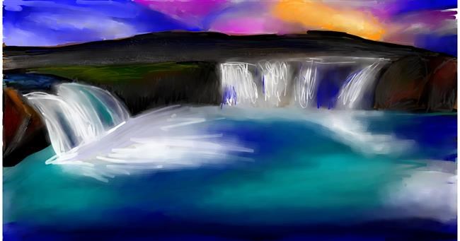Drawing of Waterfall by Mia