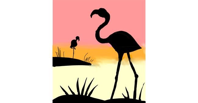 Drawing of Flamingo by 🧘,zen