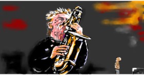 Drawing of Saxophone by Swimmer