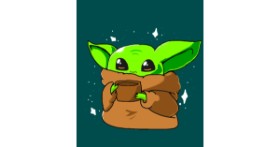 Drawing of Baby Yoda by Fries🥂