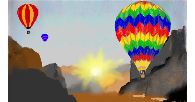 Drawing of Hot air balloon by SAM AKA MARGARET 🙄