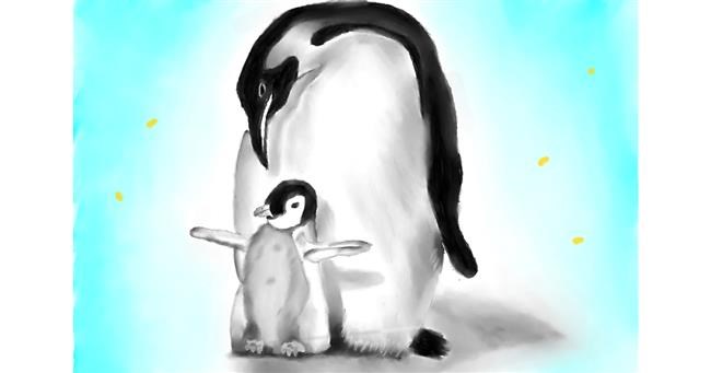 Drawing of Penguin by Wizard