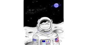 Drawing of Astronaut by GreyhoundMama