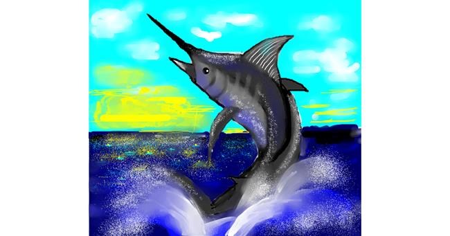 Schwertfisch-Zeichnung von Dexl