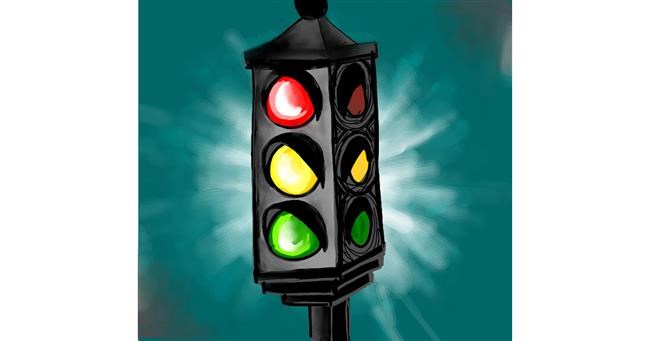 Drawing of Traffic light by Ellie Bean
