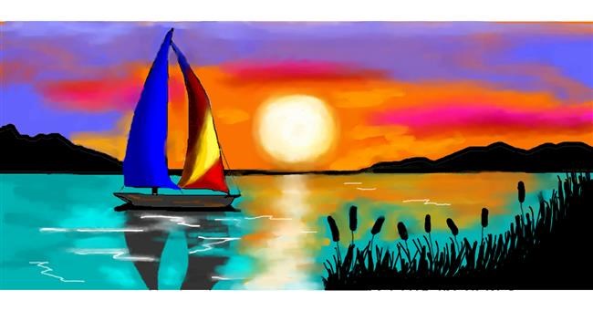 Drawing of Sailboat by DebbyLee