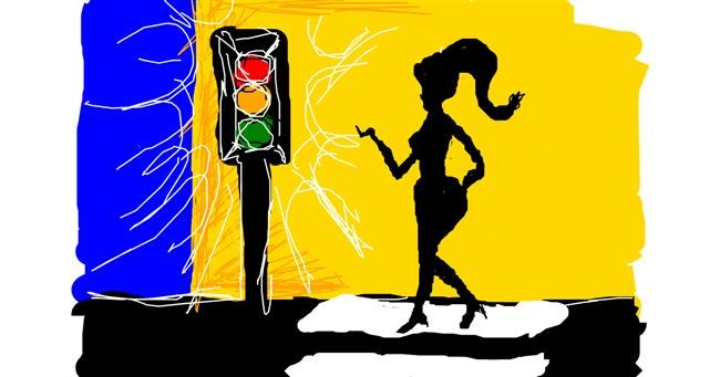Drawing of Traffic light by Paranoia