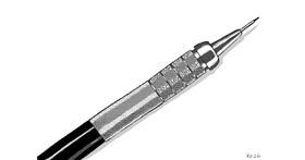 Drawing of Pencil by flowerpot