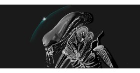 Drawing of Alien by Çhåching