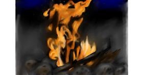 Drawing of Campfire by Jan