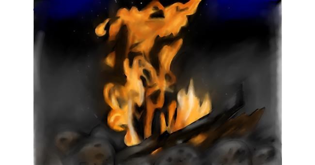 Drawing of Campfire by Jan