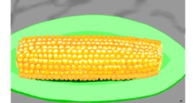 Drawing of Corn by Flowerpot