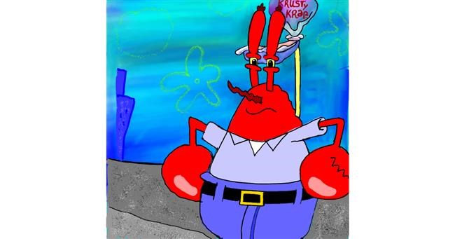 Drawing of Mr. Krabs (spongebob) by Lou