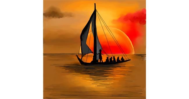 Drawing of Sailboat by Keke •_•