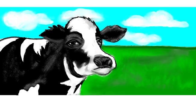 Drawing of Cow by DebbyLee