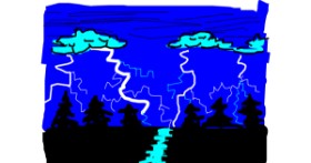 Drawing of Lightning by Anonymous