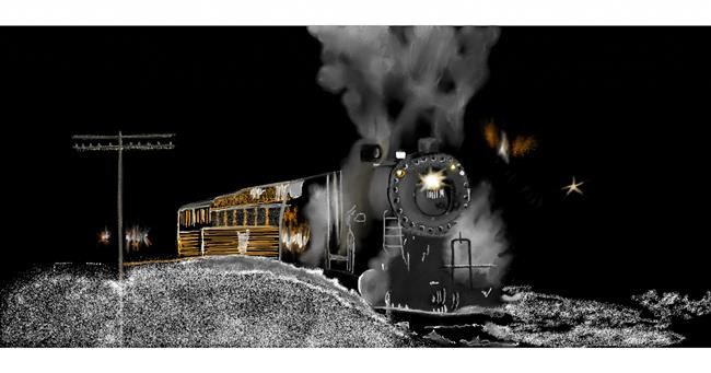 Drawing of Train by Chaching