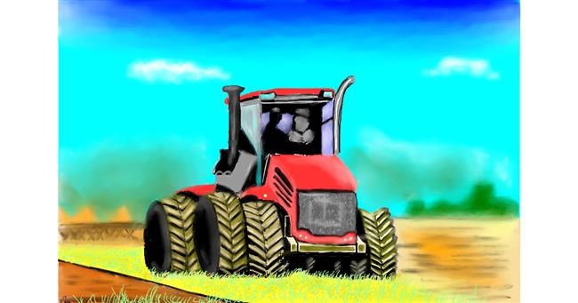 Drawing of Tractor by Wizard