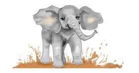 Drawing of Elephant by DebbyLee
