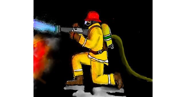 Drawing of Firefighter by Labyrinth