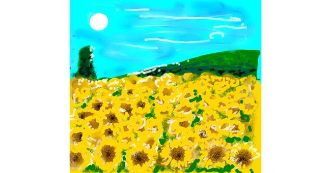 Drawing of Sunflower by Ni Na