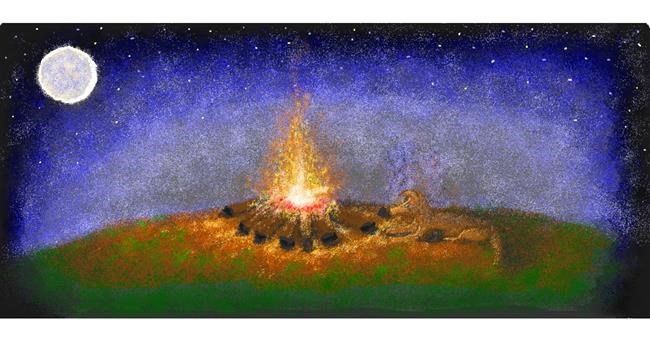 Drawing of Campfire by Humo de copal
