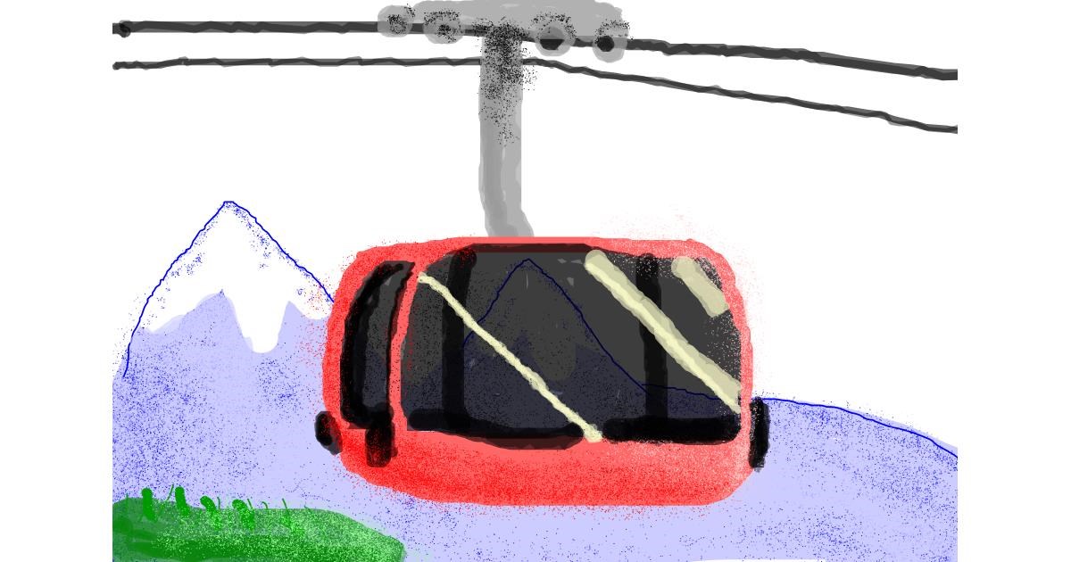 Drawing of Cable car by Blueberrycheezcake