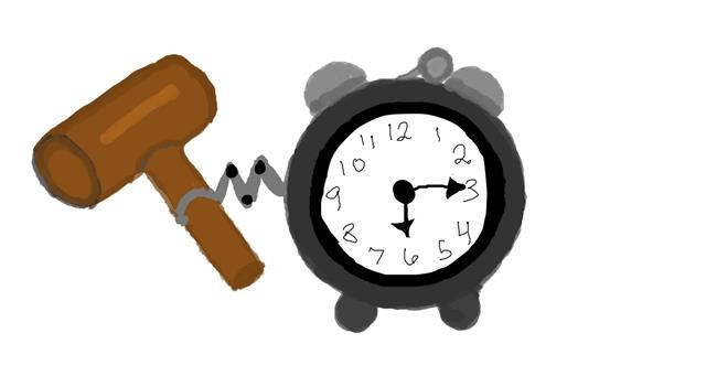 Drawing of Alarm clock by Trapdoor