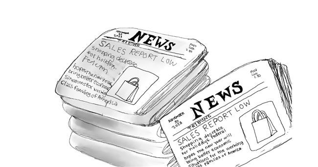 Drawing of Newspaper by Randar