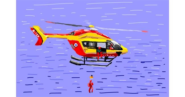 Drawing of Helicopter by Coyote