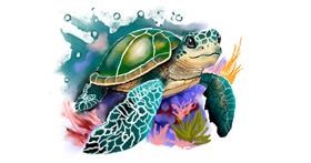Drawing of Sea turtle by Ryōmen
