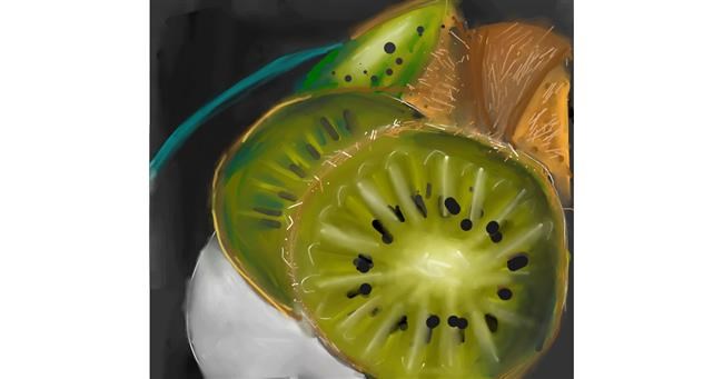 Drawing of Kiwi fruit by Ankita Sharma