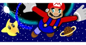 Drawing of Super Mario by Nas Z