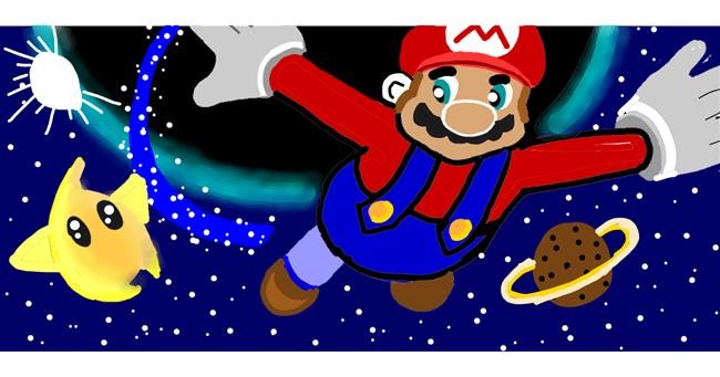 Drawing of Super Mario by Nasat Z